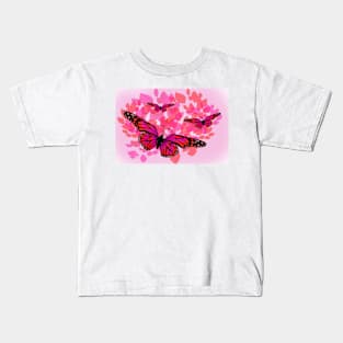 Red Butterflies Kids T-Shirt